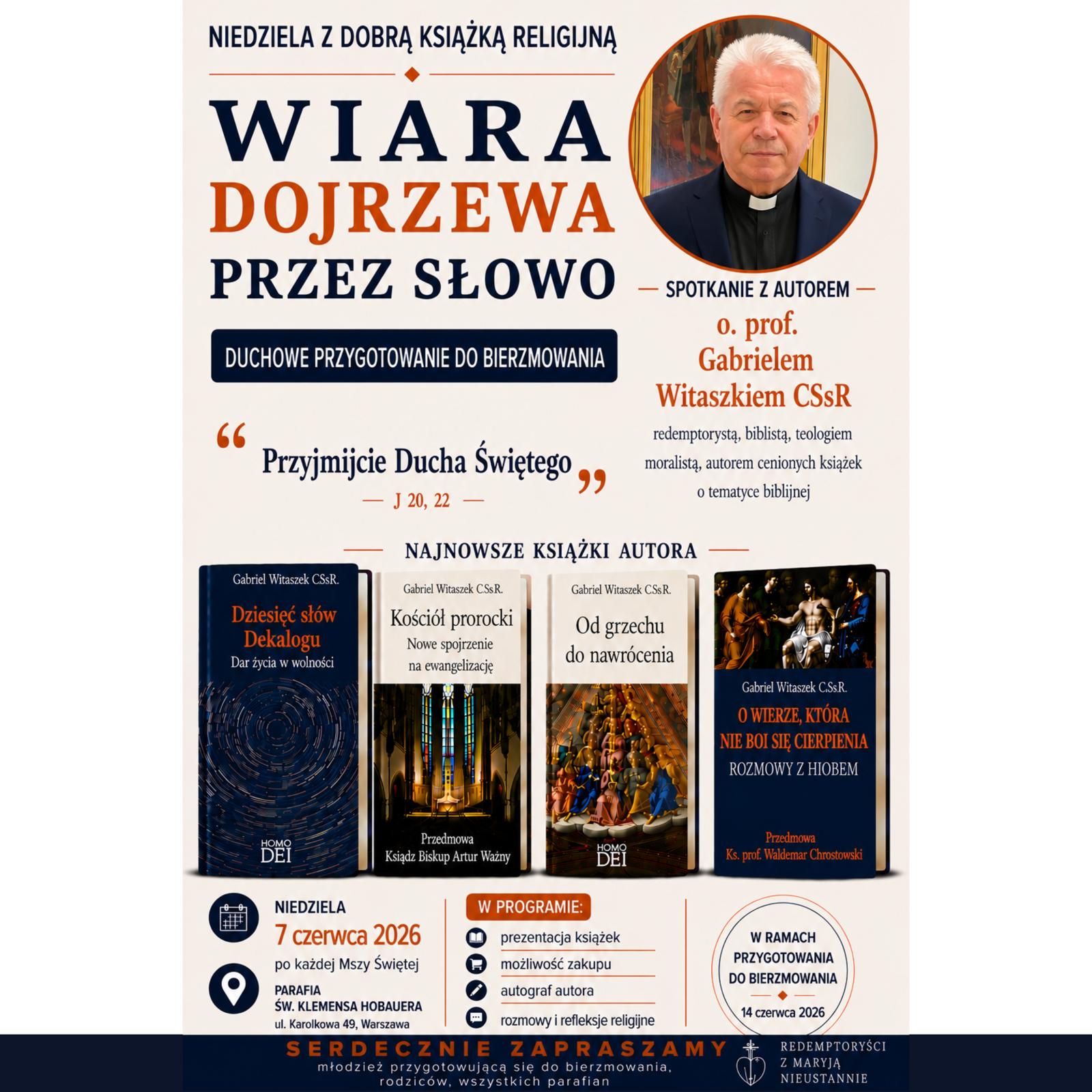 Spotkania z Dobrą Książką pt. „Wiara dojrzewa przez Słowo”